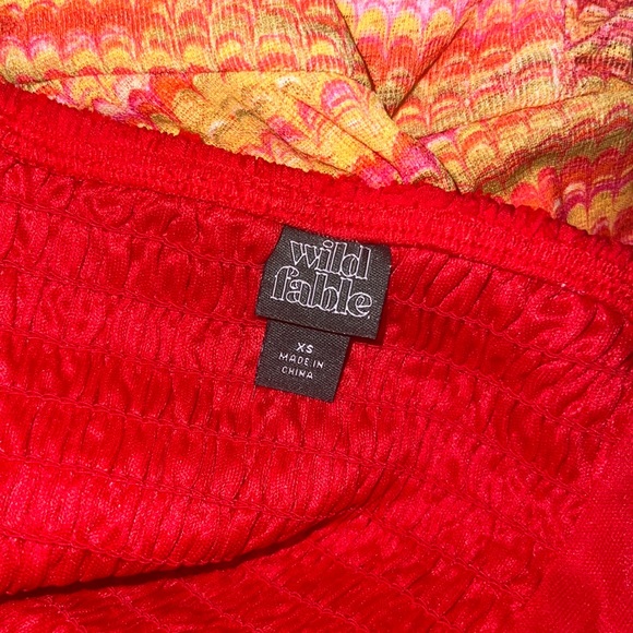 Wild Fable Tiered Jacquard Fit & Flare Red Mini Dress, xs - Picture 4 of 4